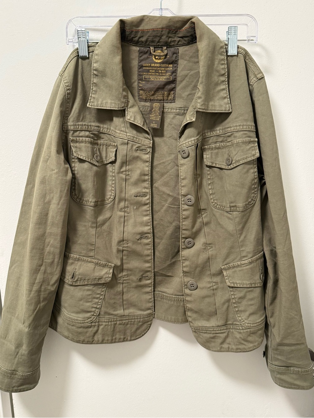Lucky Brand Standard Issue 06-KH1 Olive Military Utility Jacket Women’s L